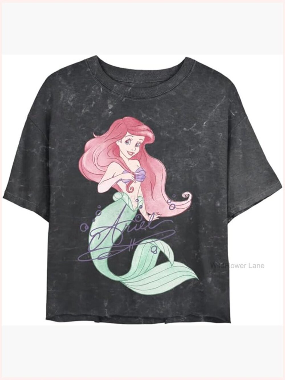 Women's Signed Ariel Mineral Wash Crop Tee Short Sleeve Round Neck